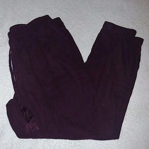 Cranberry Linen Pants